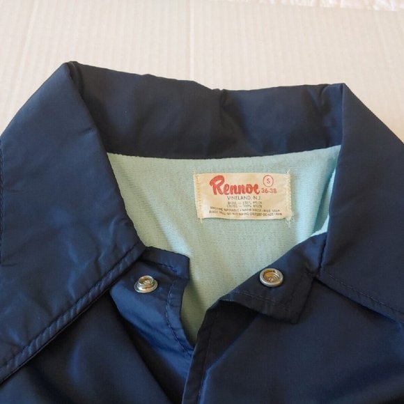 Anchor Hocking Employee Jacket VINTAGE Windbreaker Coat Rennoc USA Blue Small - Picture 5 of 10